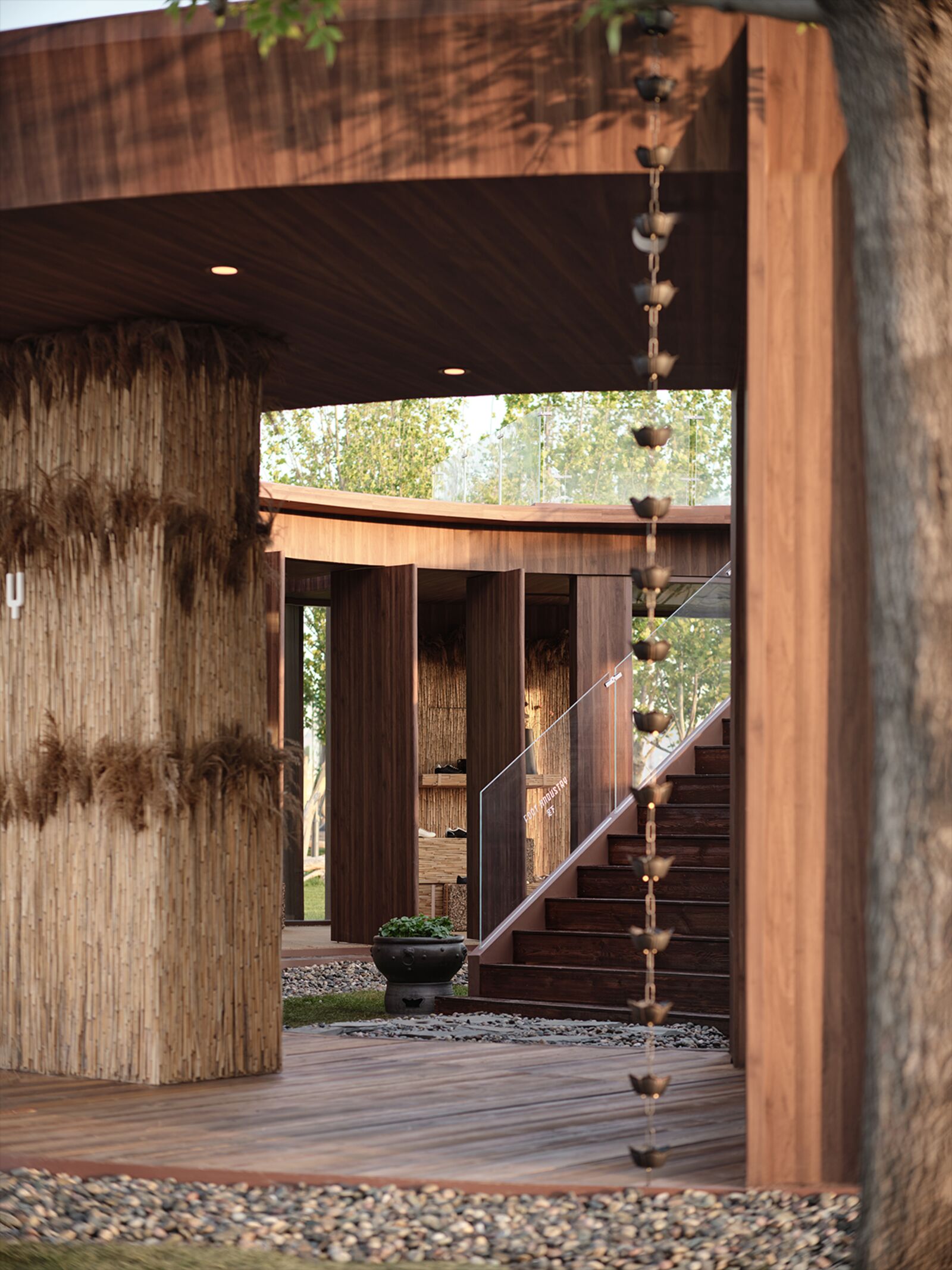 Interior with reed column